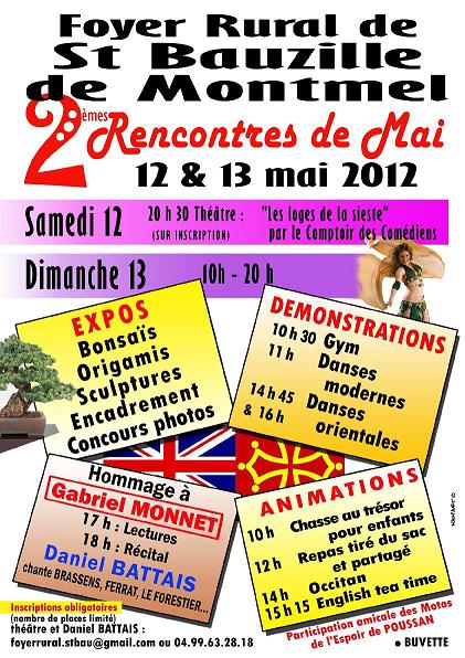 2èmes rencontres de mai du Foyer Rural de Saint-Bauzille-de-Montmel
