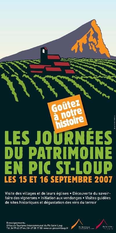 Affiche des journées du patrimoine en Pic-Saint-Loup 2007
