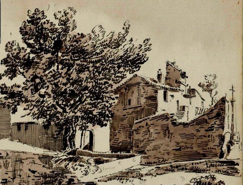 Maison Vincent en 1823 (J.M. Hamelin, extrait)